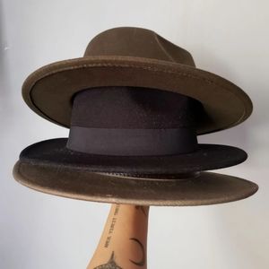 Set of 3 felt fedora style boho hats